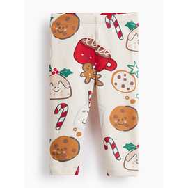 Christmas Cream-Coloured Milk & Cookies Leggings