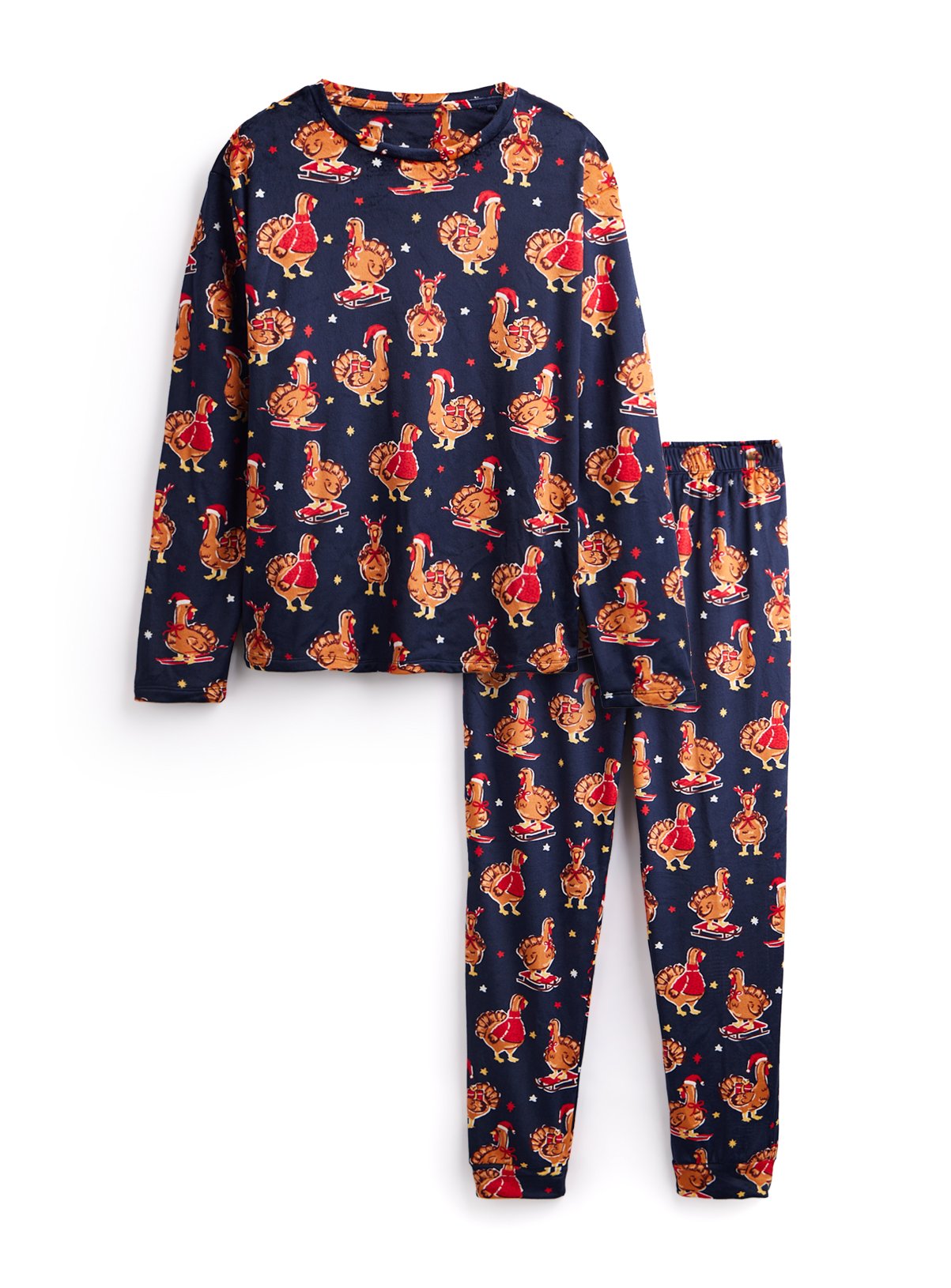Black Turkey Print Slinky Pyjama Set 