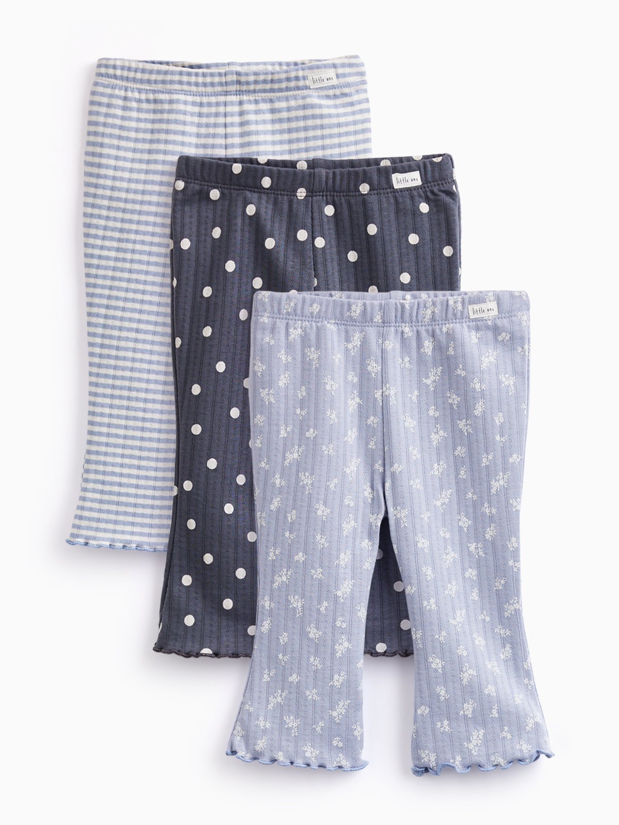 Mono Pointelle Flared Leggings 3-Pack 