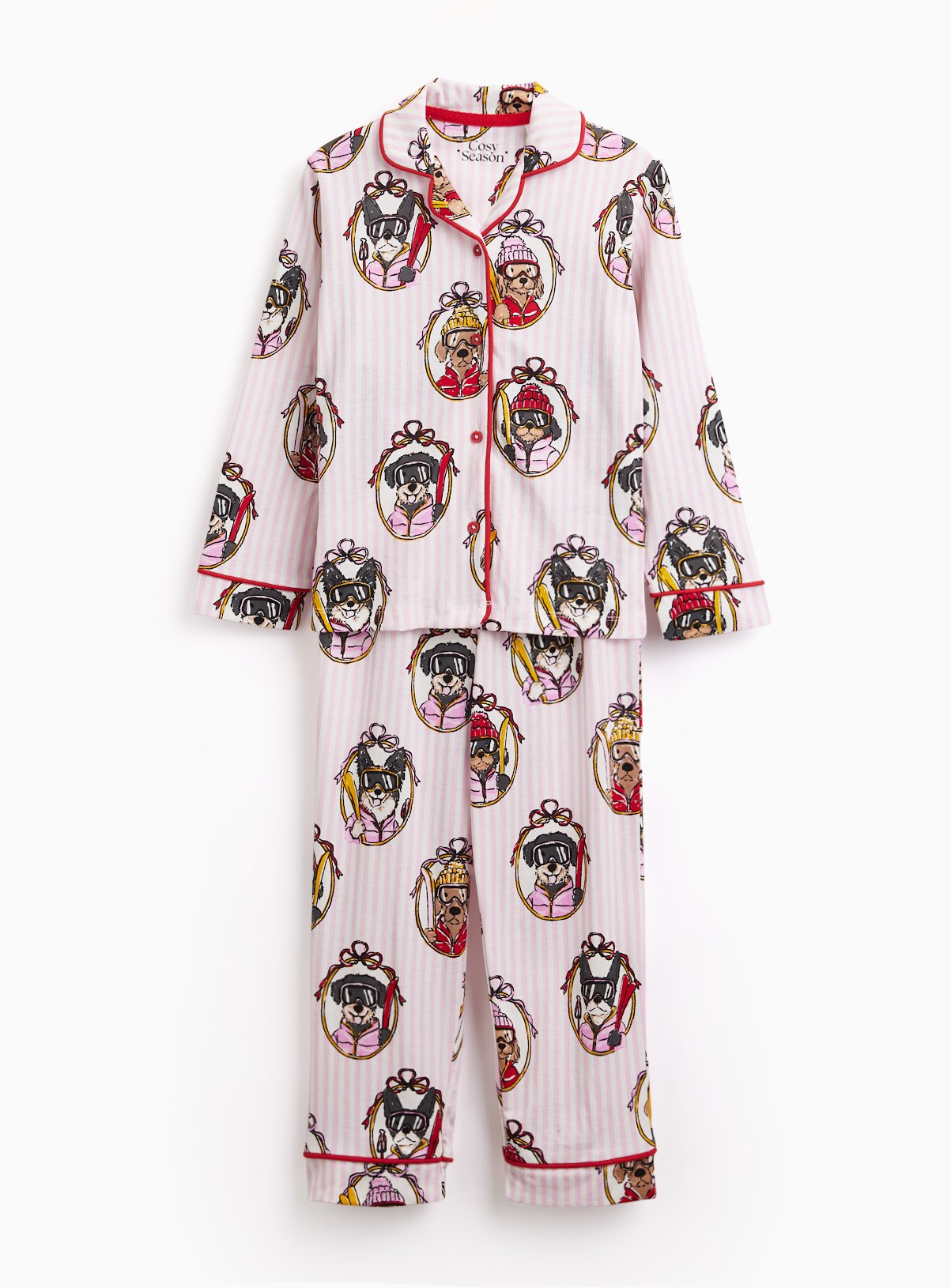 Family Matching Pink Dog Pyjamas 2 Piece Set 