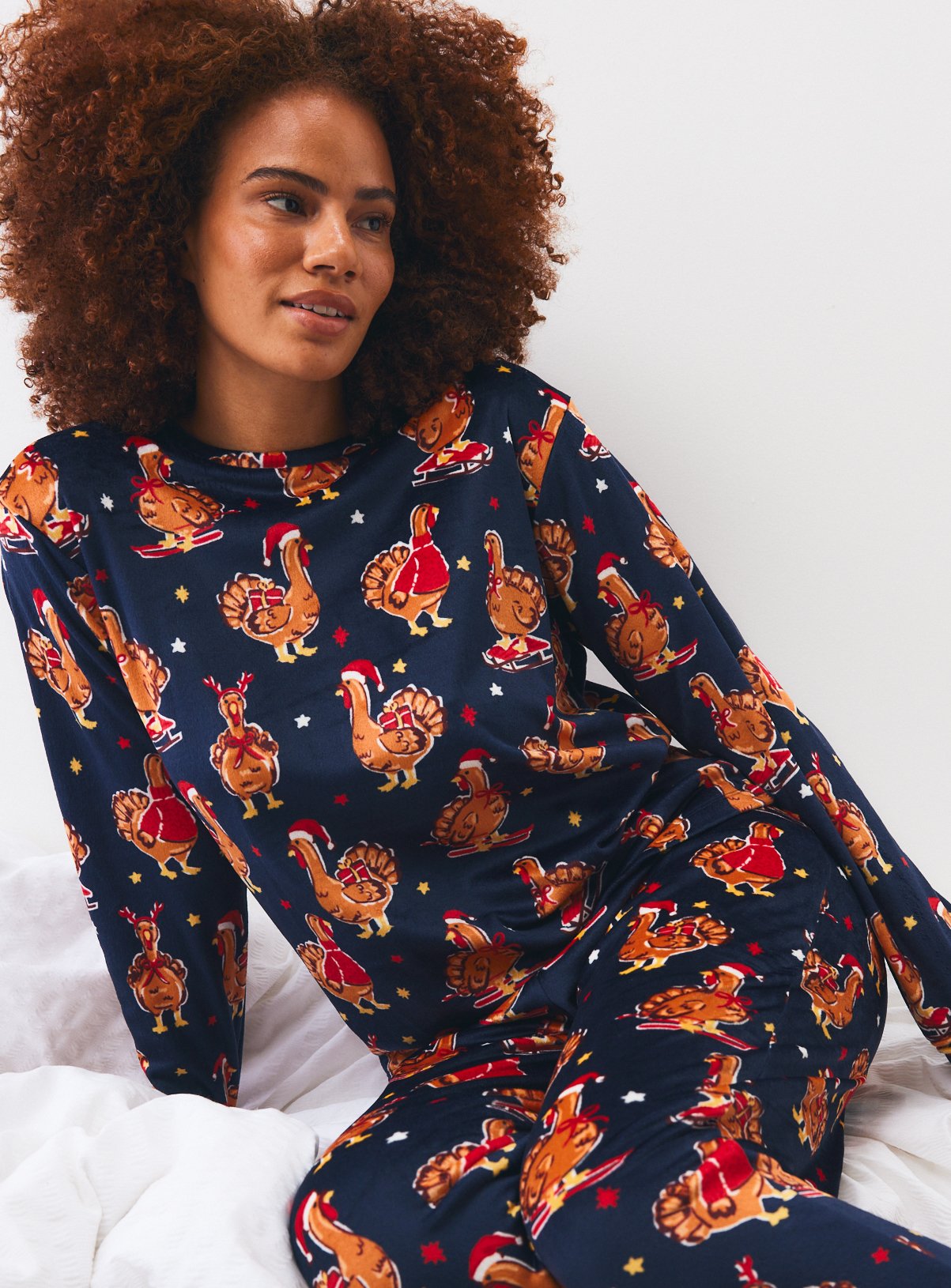 Family Matching Christmas Turkey Print 2-Piece Pyjama Set 