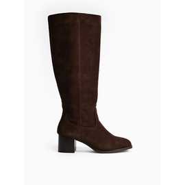 Brown Faux Suede Knee High Boots