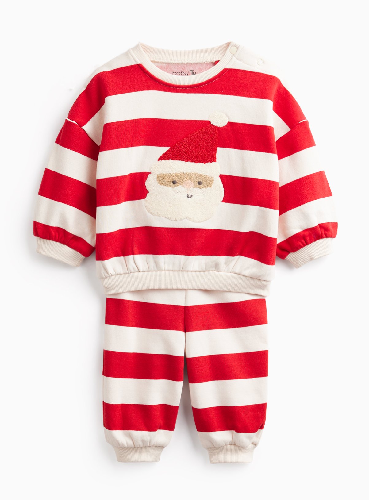 Red Stripe Santa Christmas Sweat Set 
