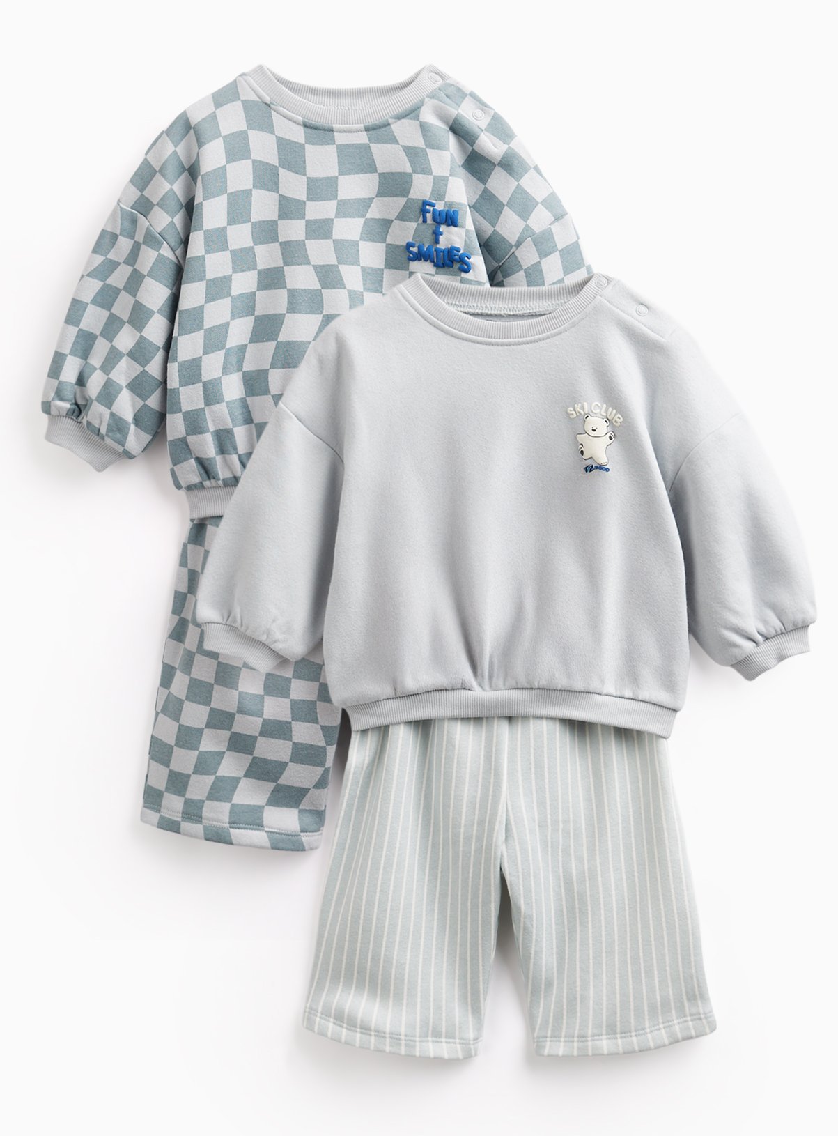 Blue & Grey Checkerboard Sweat Sets 2-Pack 