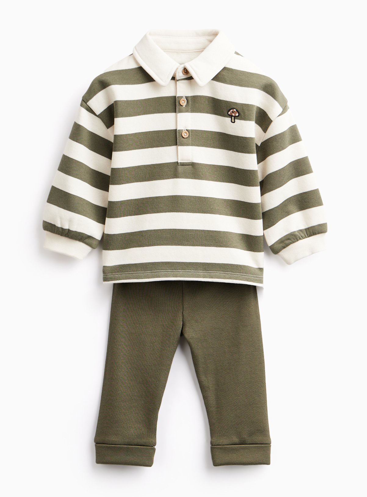 Khaki Heritage Rugby Stripe Set Up to 3 mths