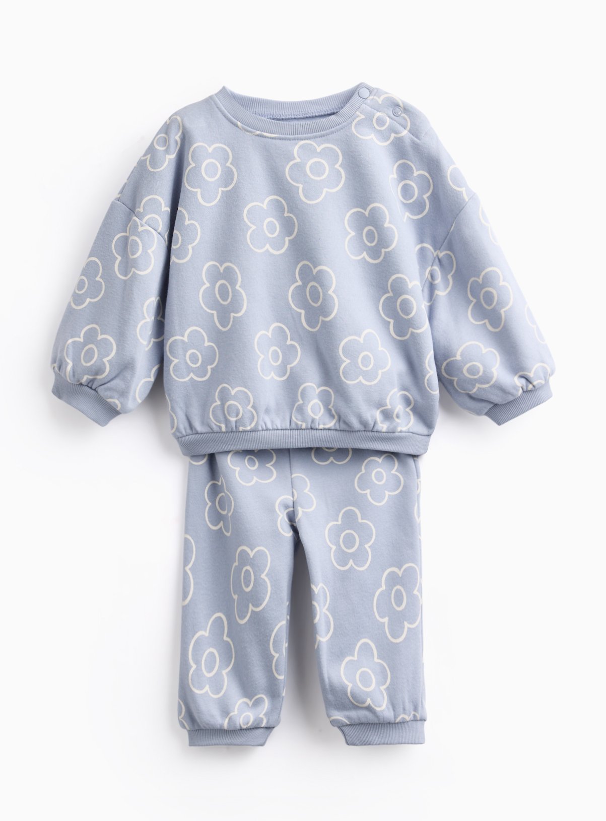 Blue Floral Sweat Set 