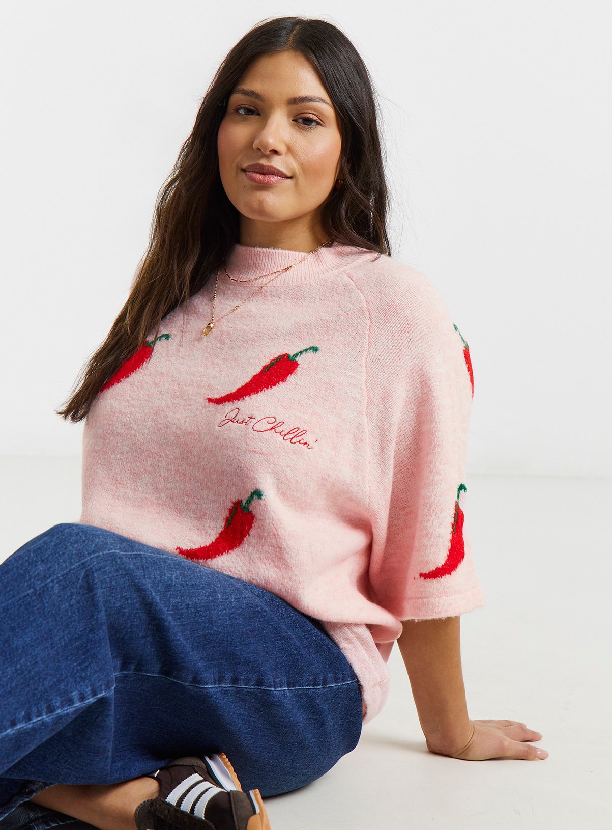 SIMPLY BE Just Chillin Knitted T Shirt 