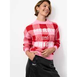 Mini Me Merry & Bright Check Sequin Jumper