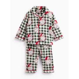 Family Matching Santa Check 2-Piece Christmas Pyjama Set