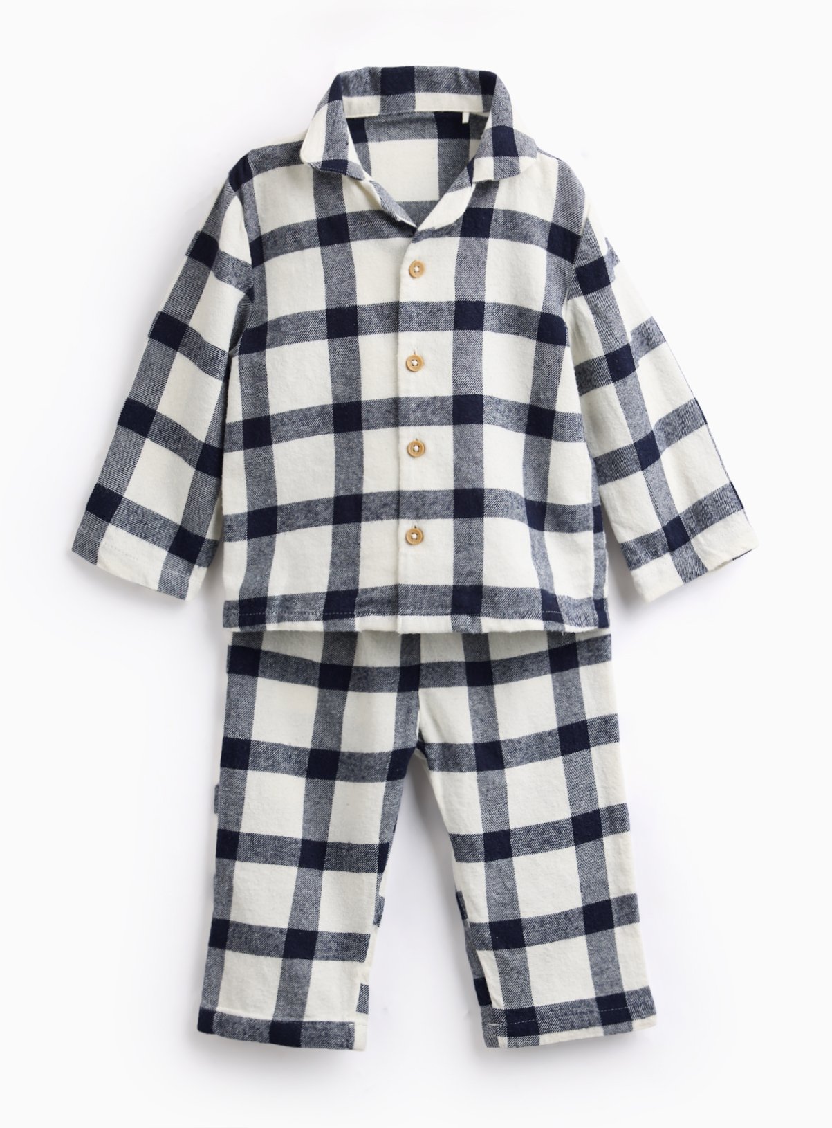 Family Matching Baby Navy Check Traditional Pyjama Set 18-24 months