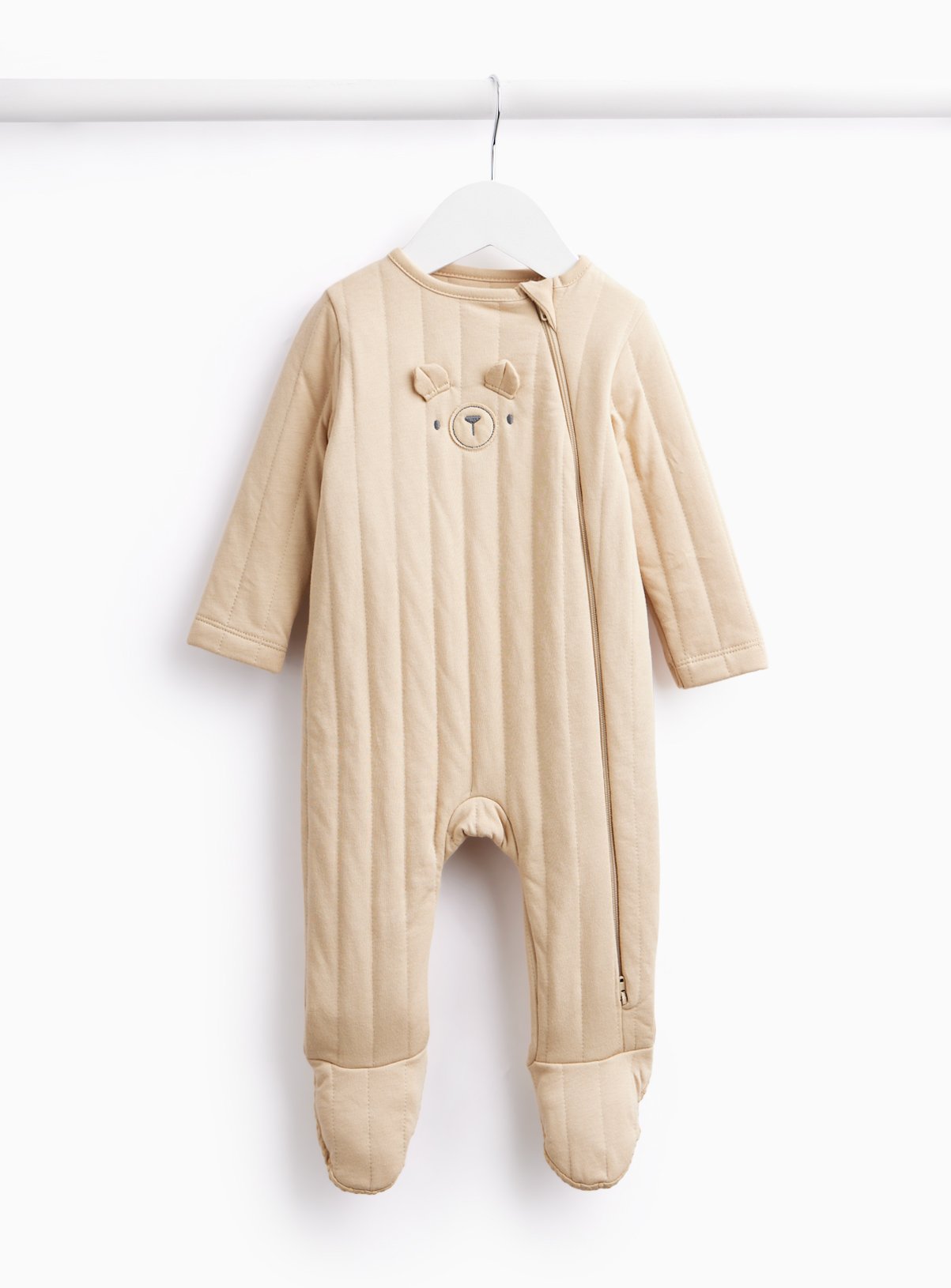 Brown Bear Quilted Sleepsuit 