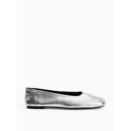 Silver Square Toe Ballerina Shoes