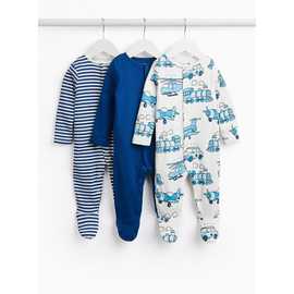 Transport Print Sleepsuits 3-Pack
