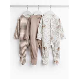 Bear & Pancake Sleepsuits 3-Pack