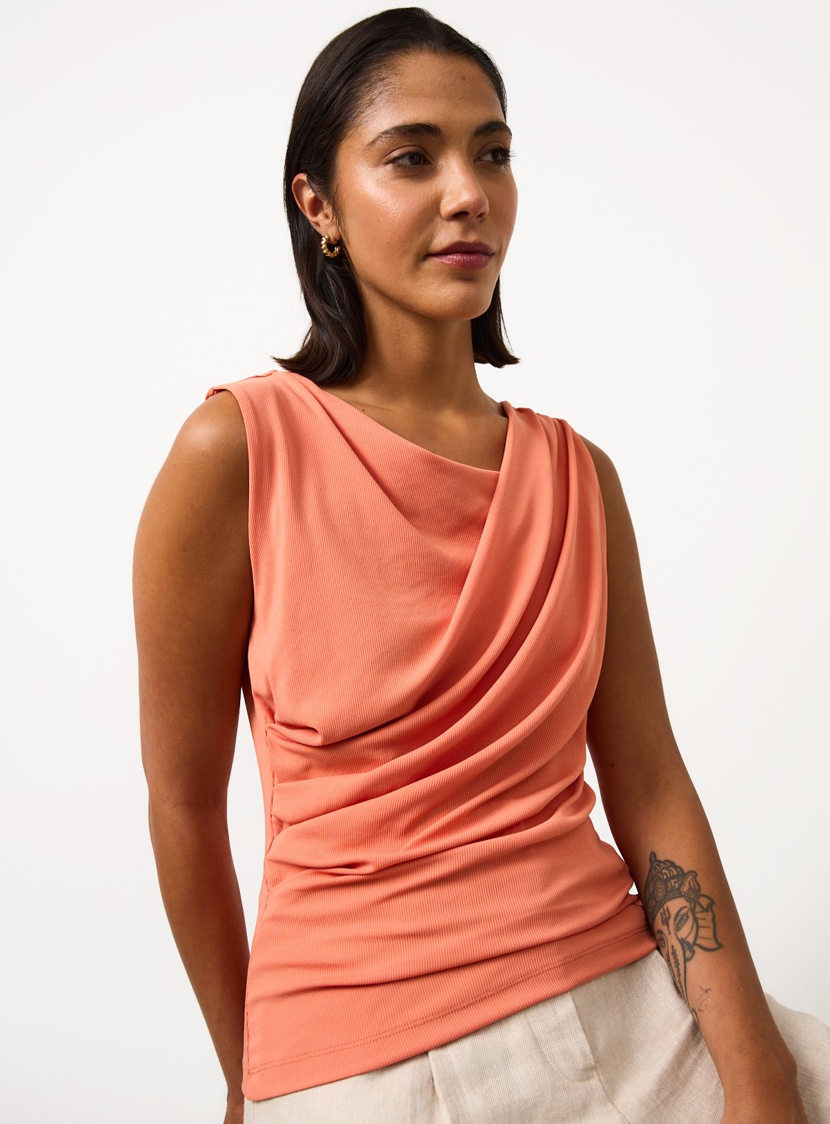Draped Sleeveless Top 