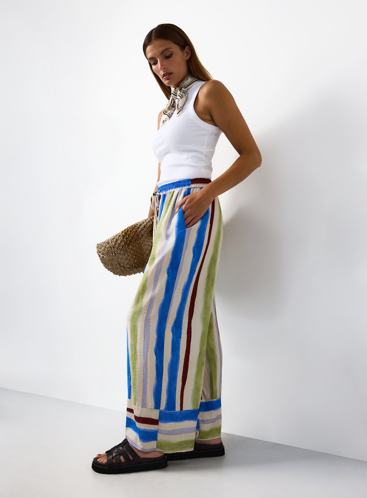 Ultra Wide Stripe Trousers  
