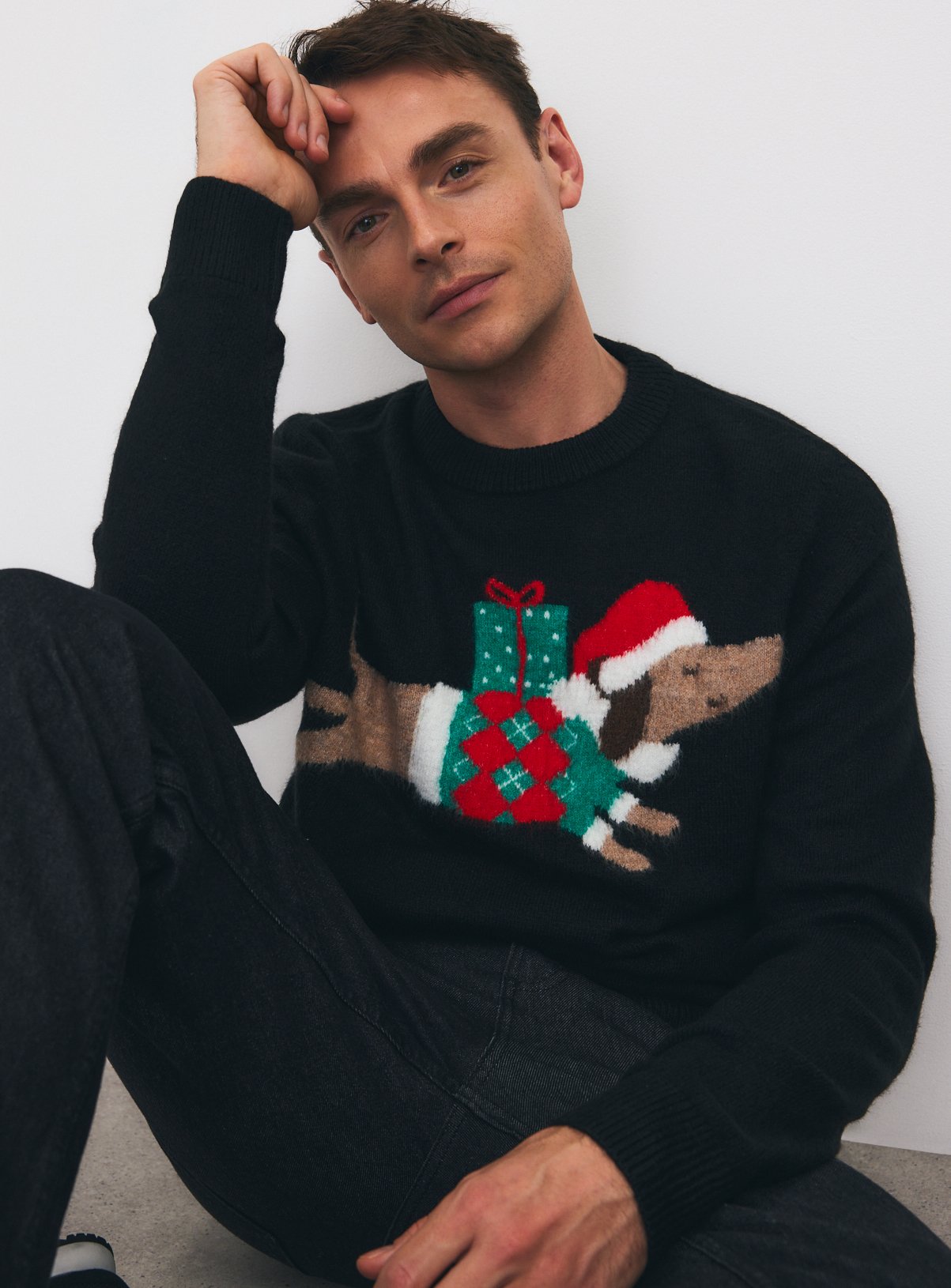 Family Matching Men's Christmas Sausage Dog Jumper 