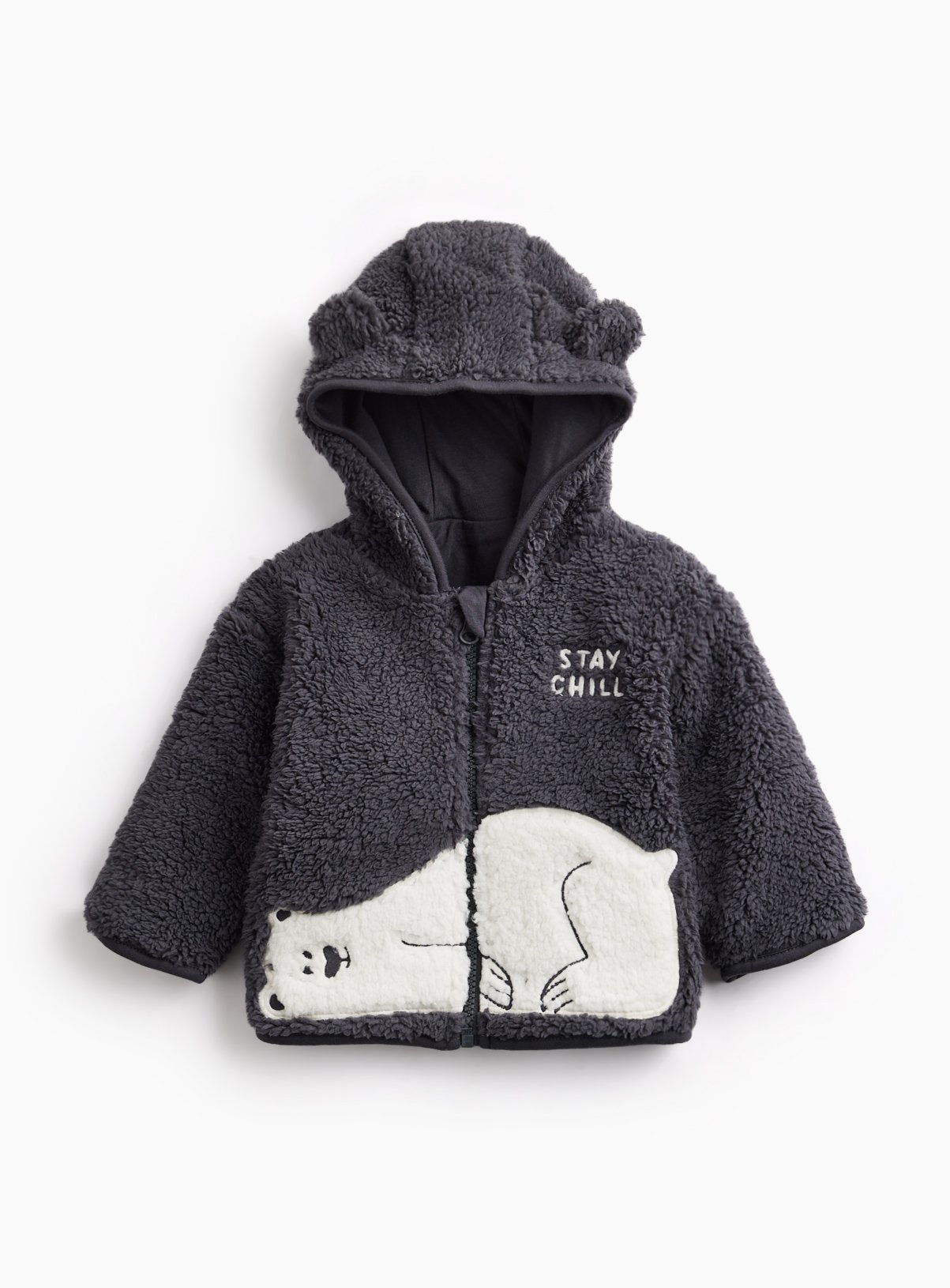 Polar Bear Borg Hooded Jacket 18-24 months