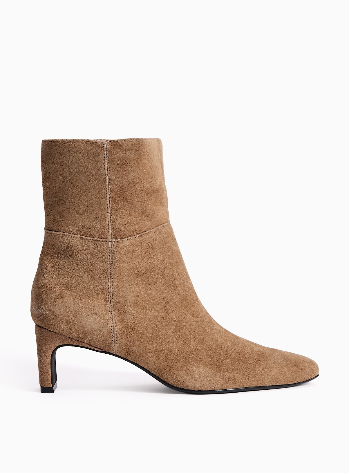 Blade Heel Suede Leather Ankle Boots 