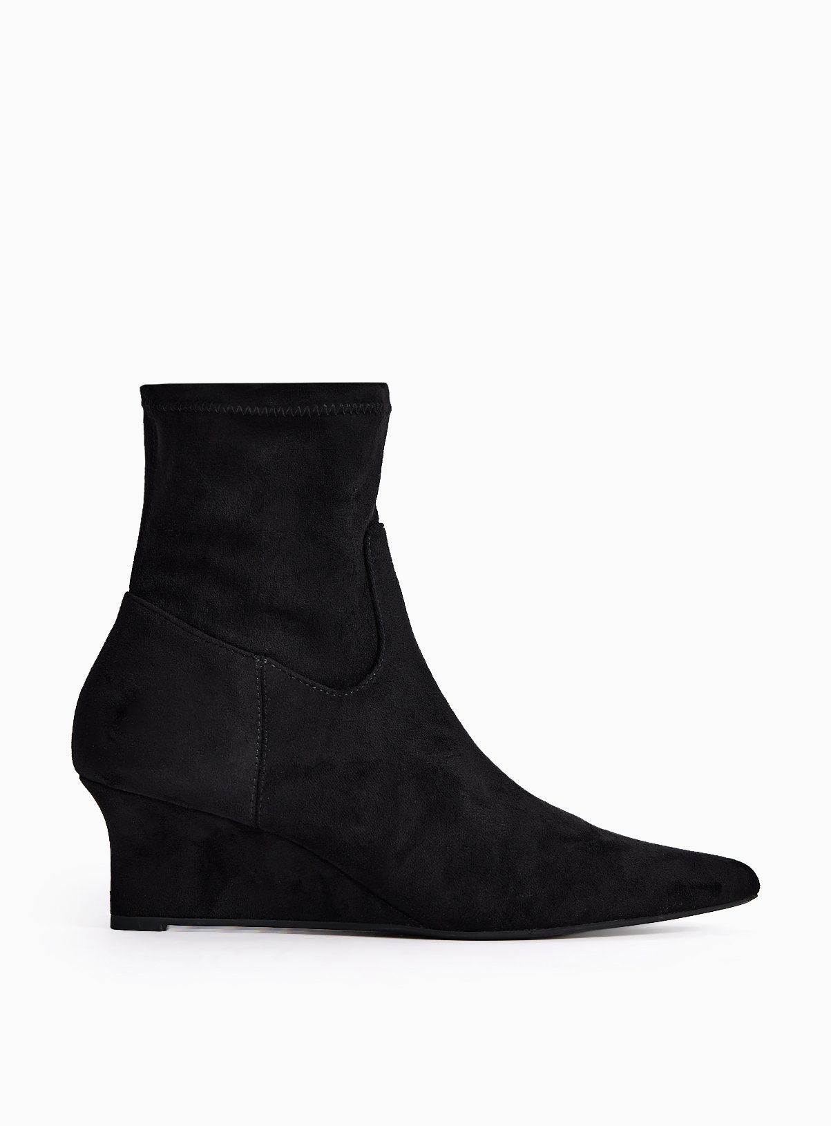Black Wedge Ankle Boots 