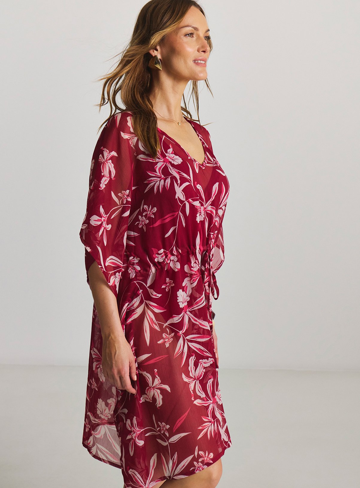 JD WILLIAMS Floral Print Mini Kaftan 