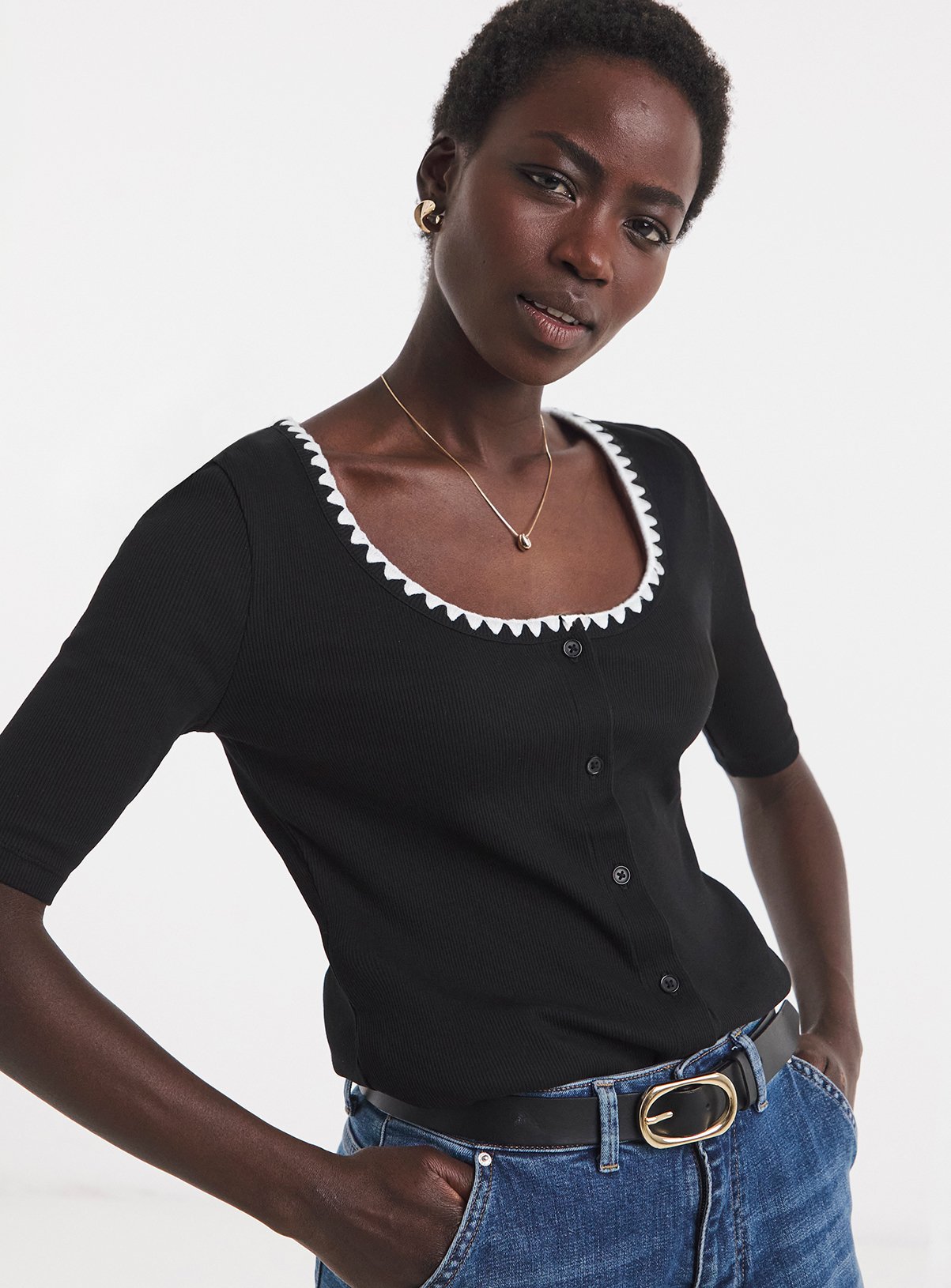 JD WILLIAMS Contrast Stitch Cardigan