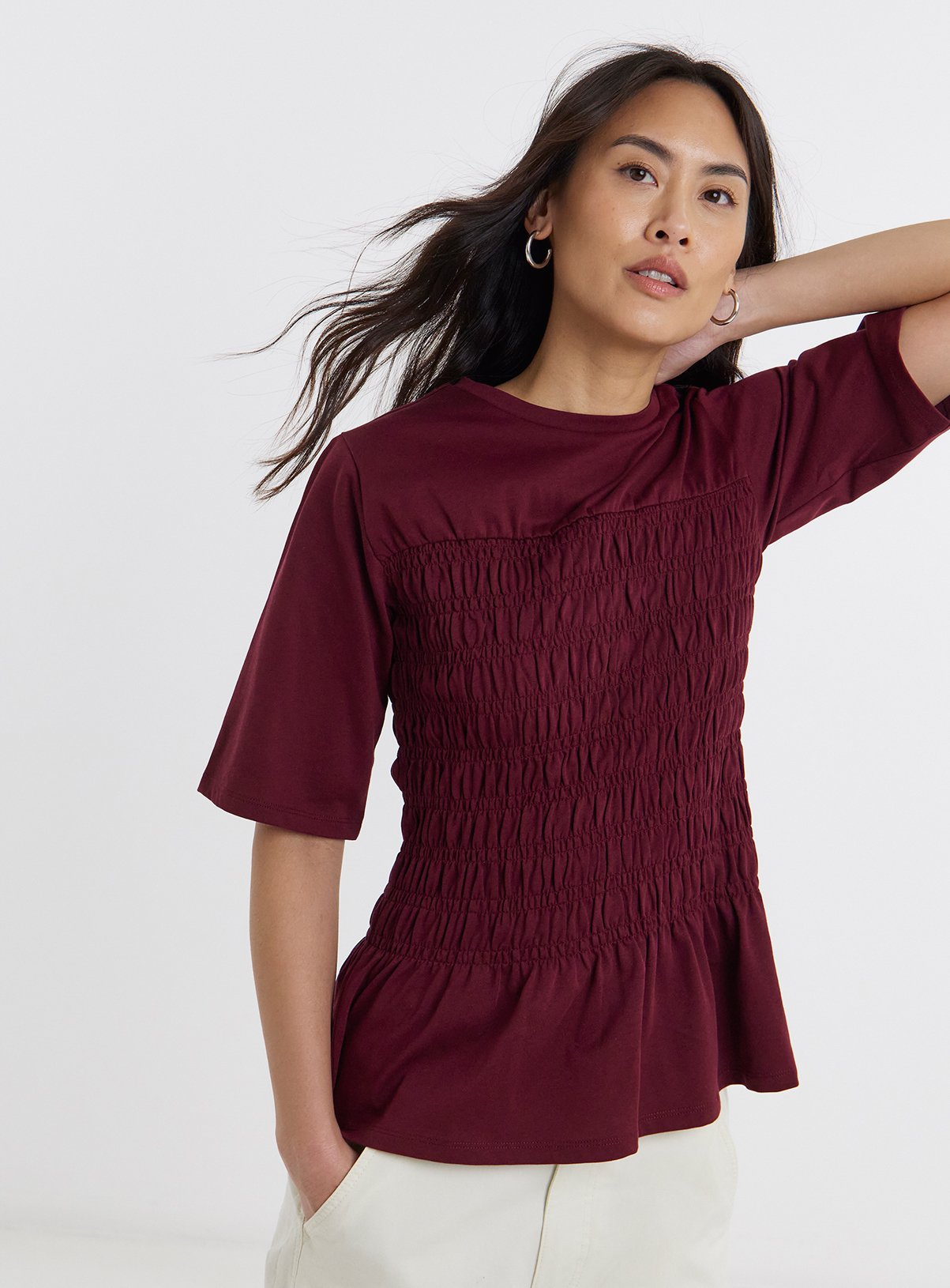 JD WILLIAMS Shirred Short Sleeve Top 12