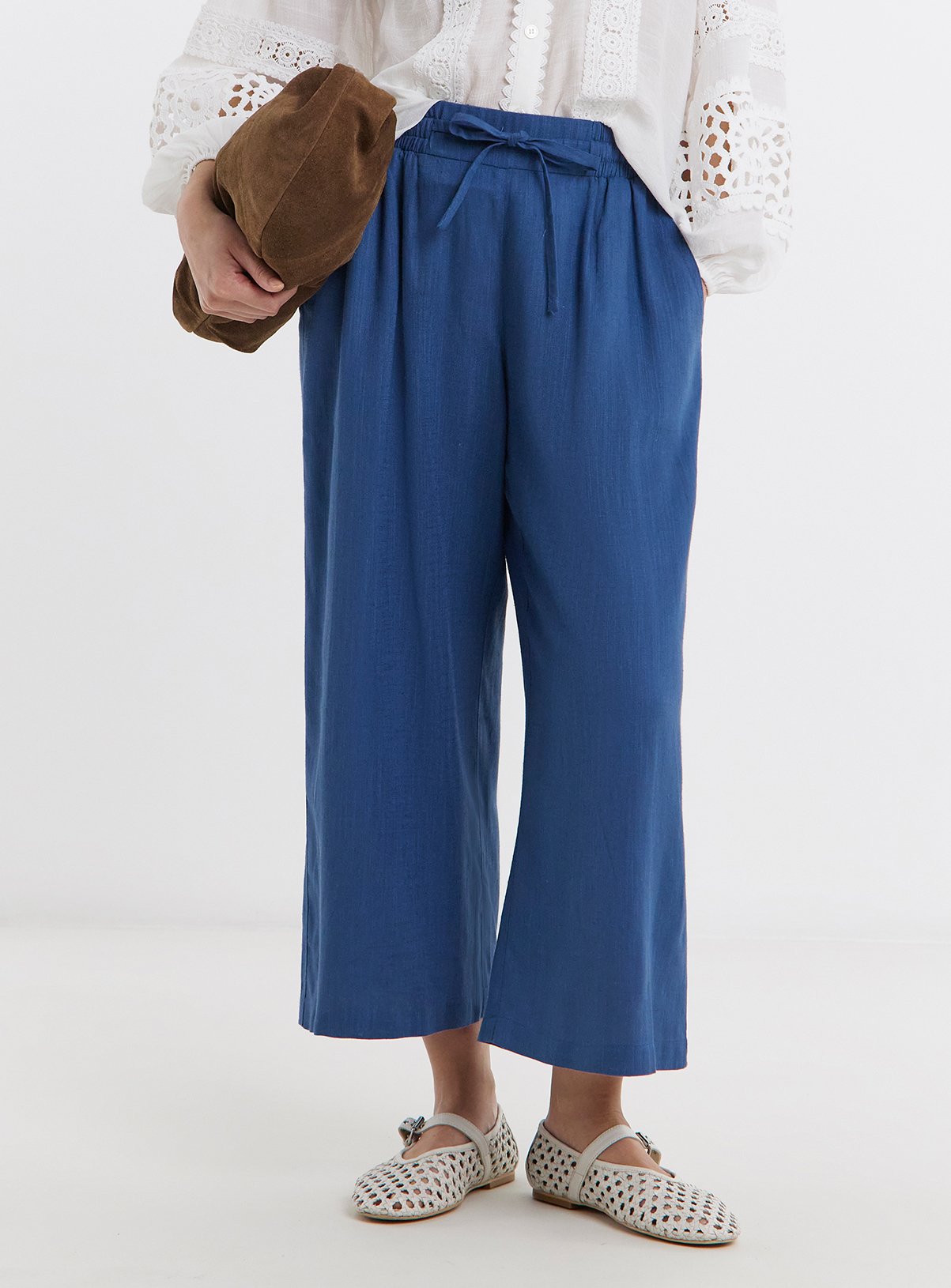 JD WILLIAMS Linen Mix Wide Leg Culotte 