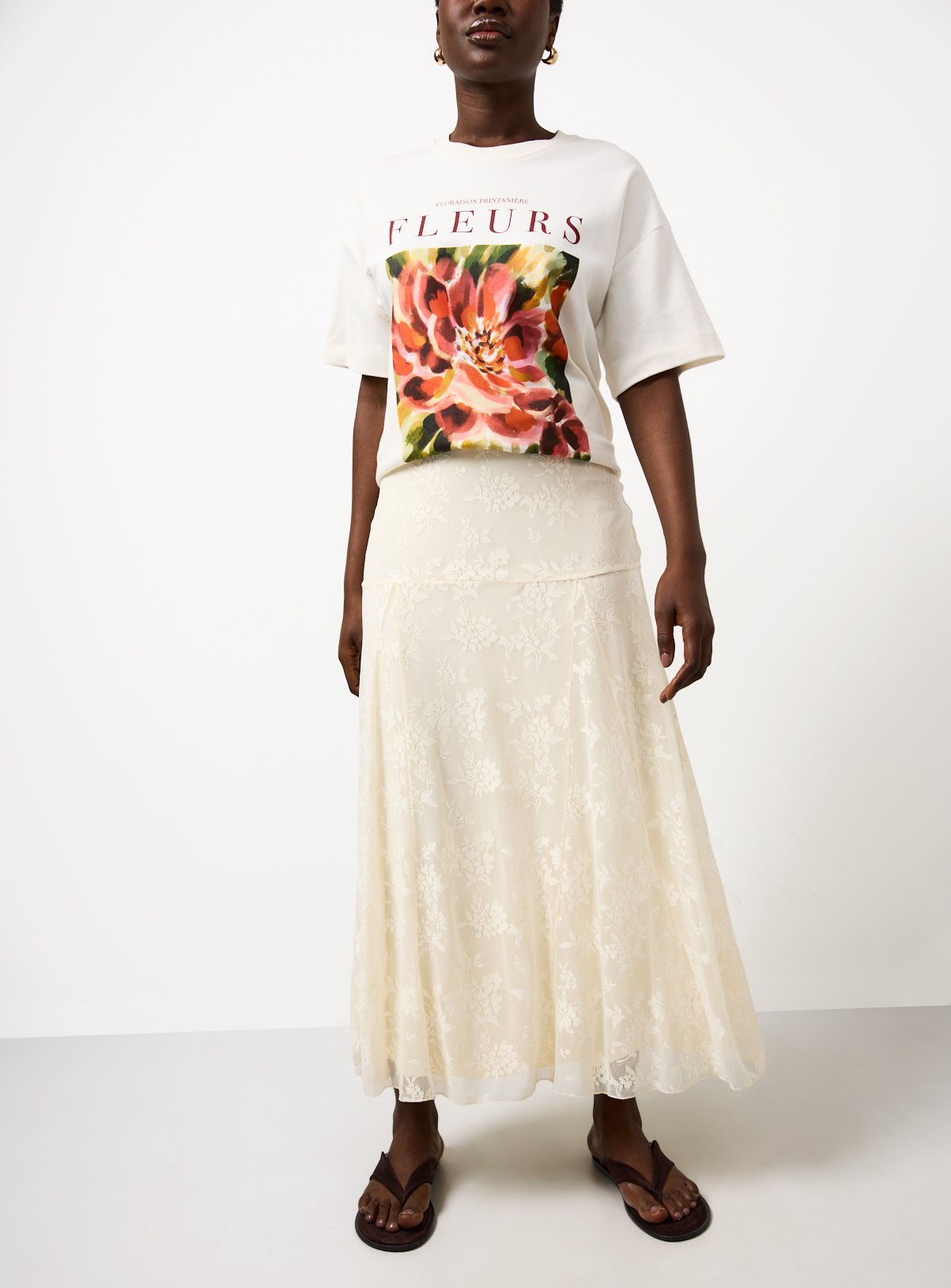 Cream Lace Midaxi Skirt 16
