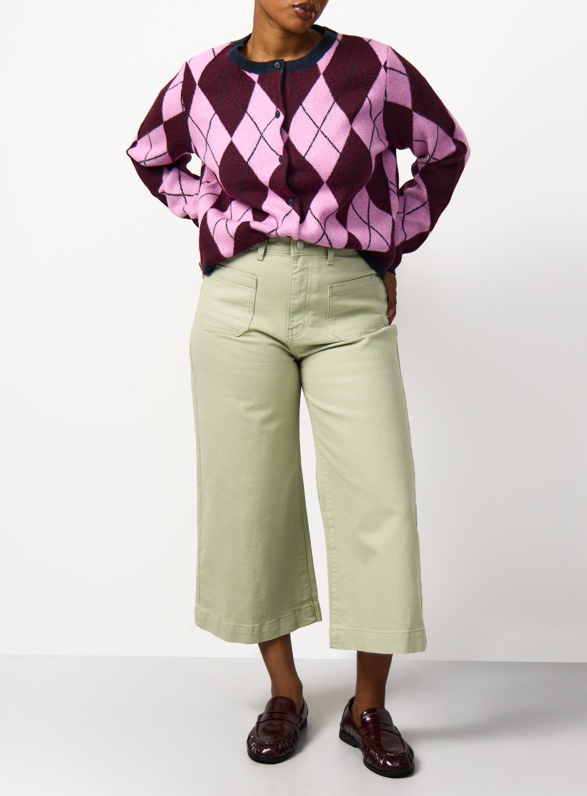 Cropped Wide Leg Jeans 