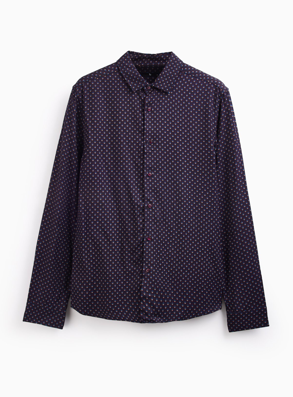 Black Pin Dot Pattern Shirt 