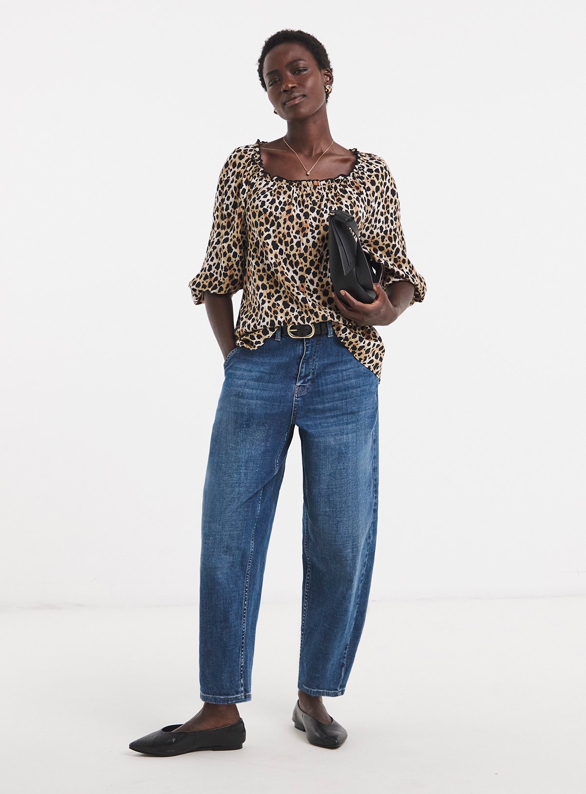JD WILLIAMS Square Neck Leopard Print Top 22
