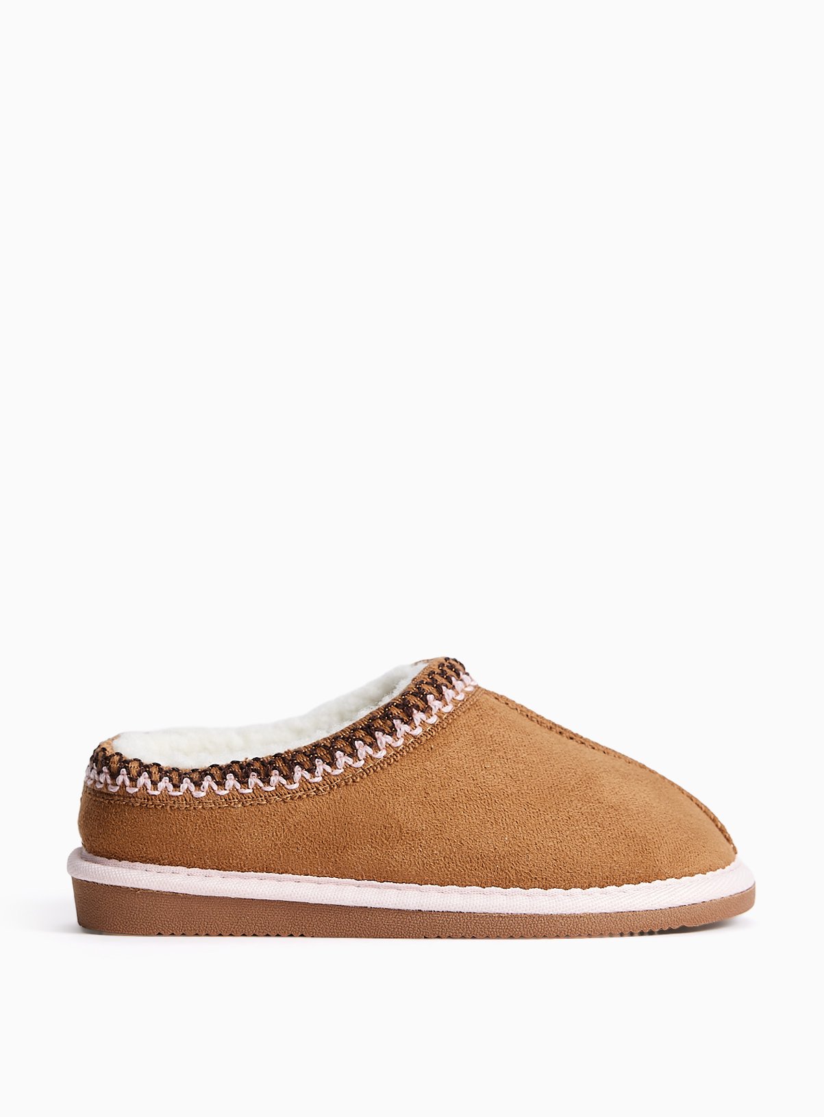 Tan Platform High Back Mule Slippers 