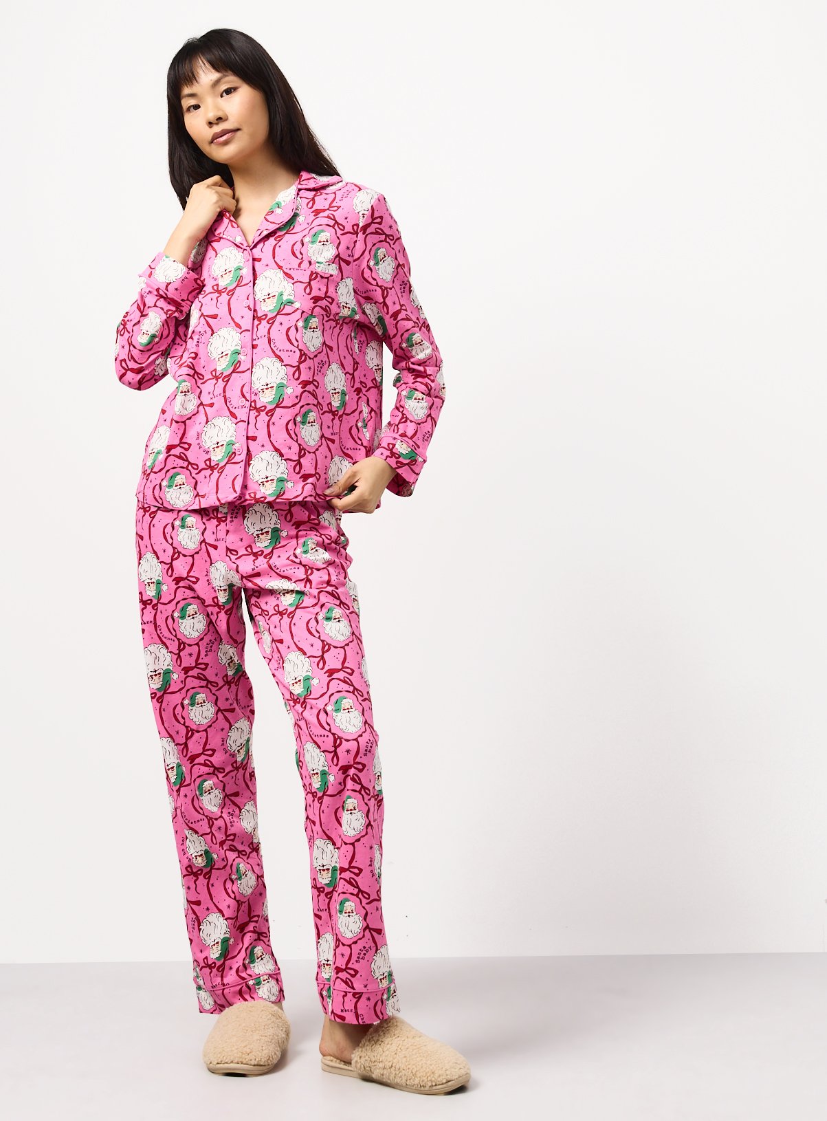 Christmas Santa Claus Pink 2-Piece Pyjama Set 