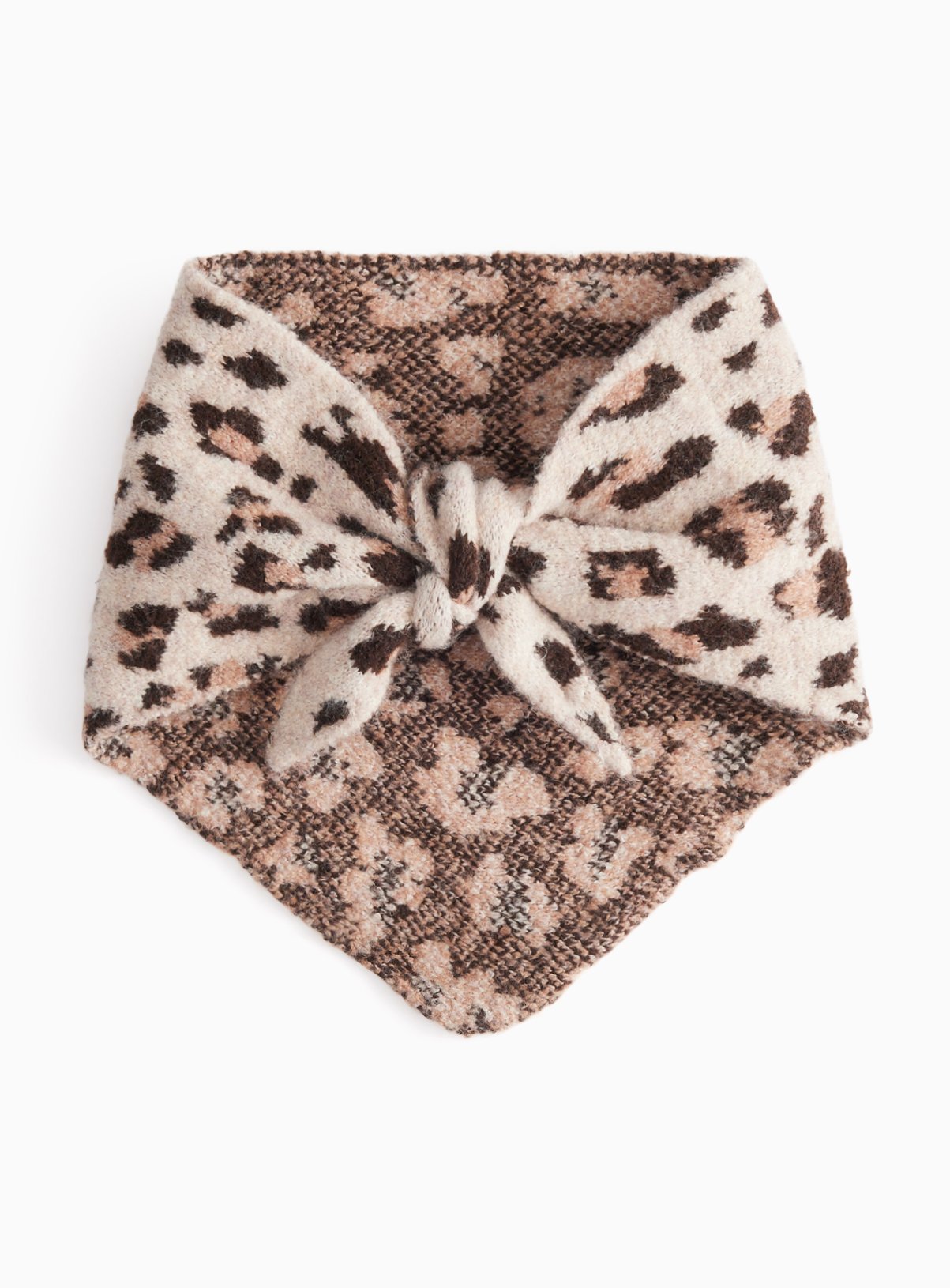 Leopard Print Triangle Scarf One Size