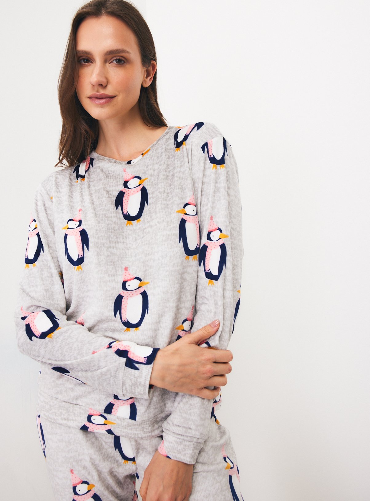 Grey Penguin Slinky Pyjama Set 