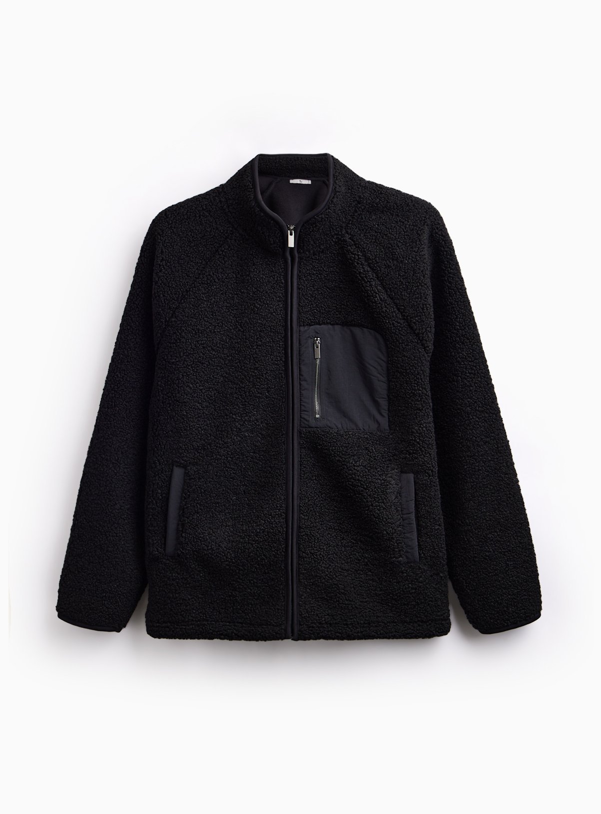Black Borg Fleece Zip Through Jacket 