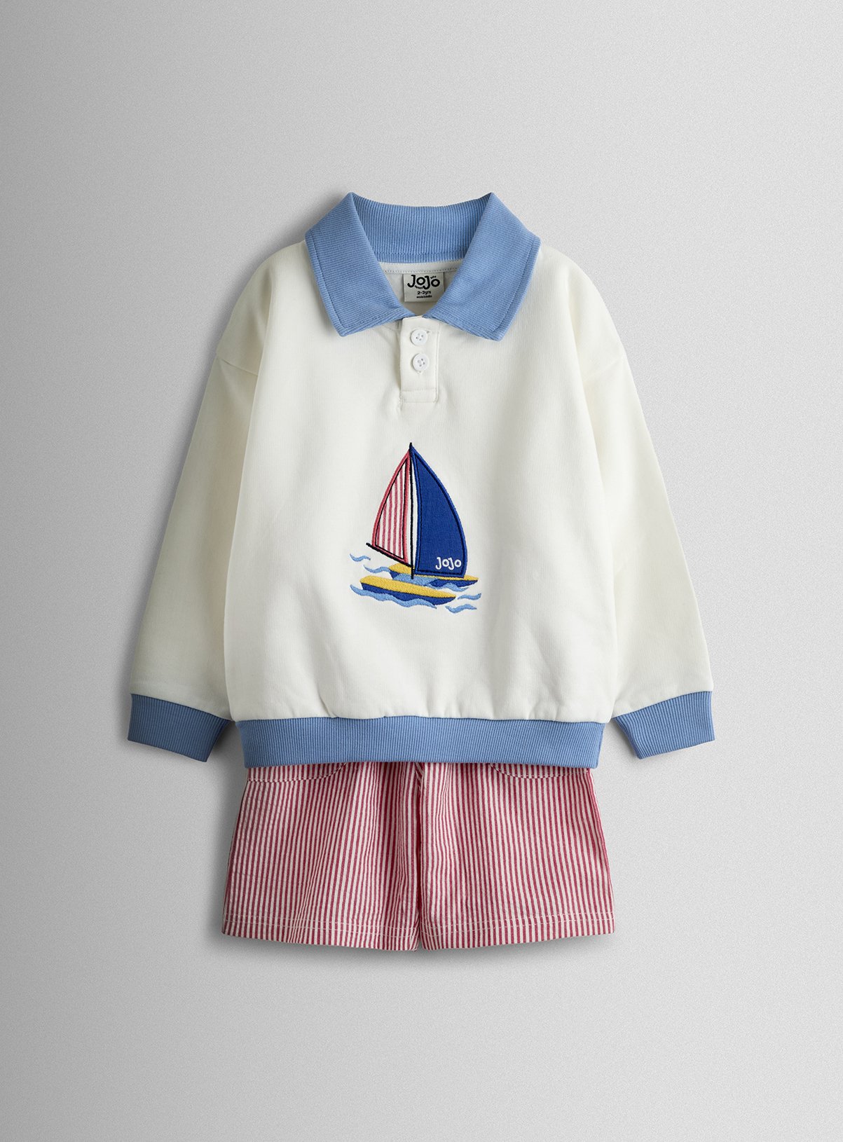 JOJO MAMAN BÉBÉ 2 Piece Nautical Sweatshirt & Short Set