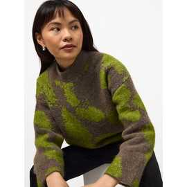 Green Pattern Jacquard Long Sleeve Jumper