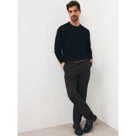 Black Merino Crew Neck Jumper