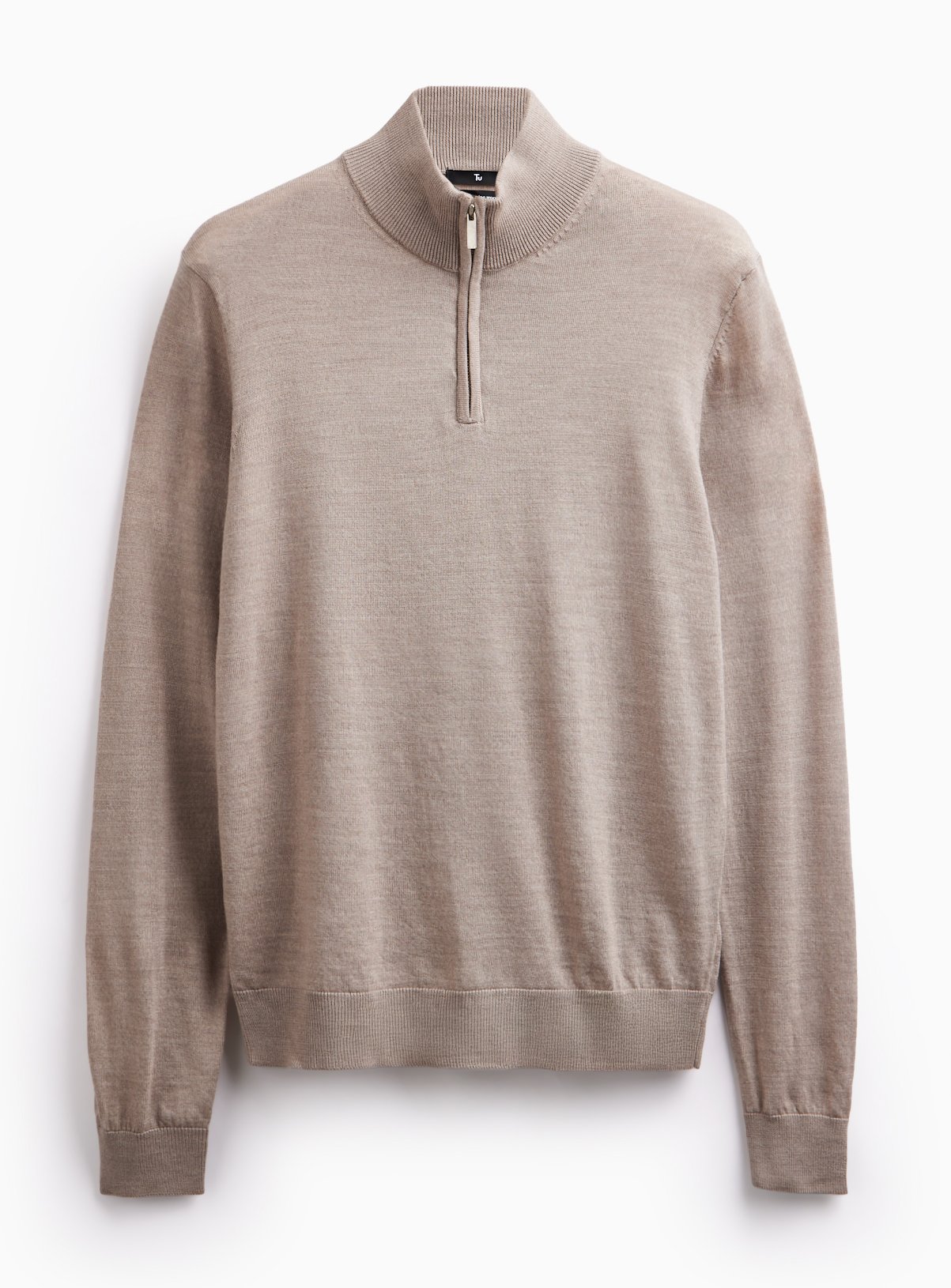 Stone Merino Wool Half-Zip Jumper 