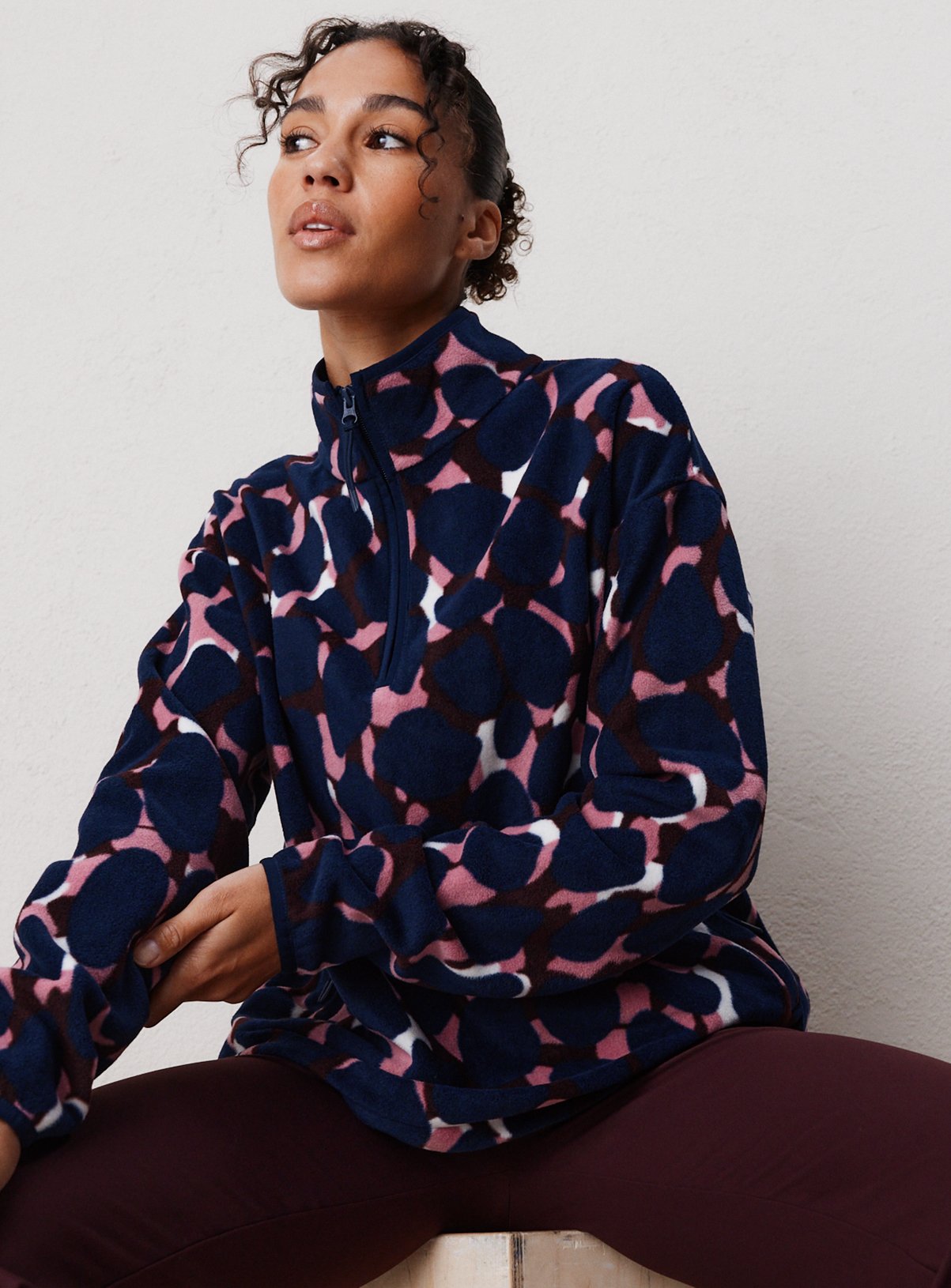 REAKTIV Printed Microfleece Half Zip Pullover Jacket 