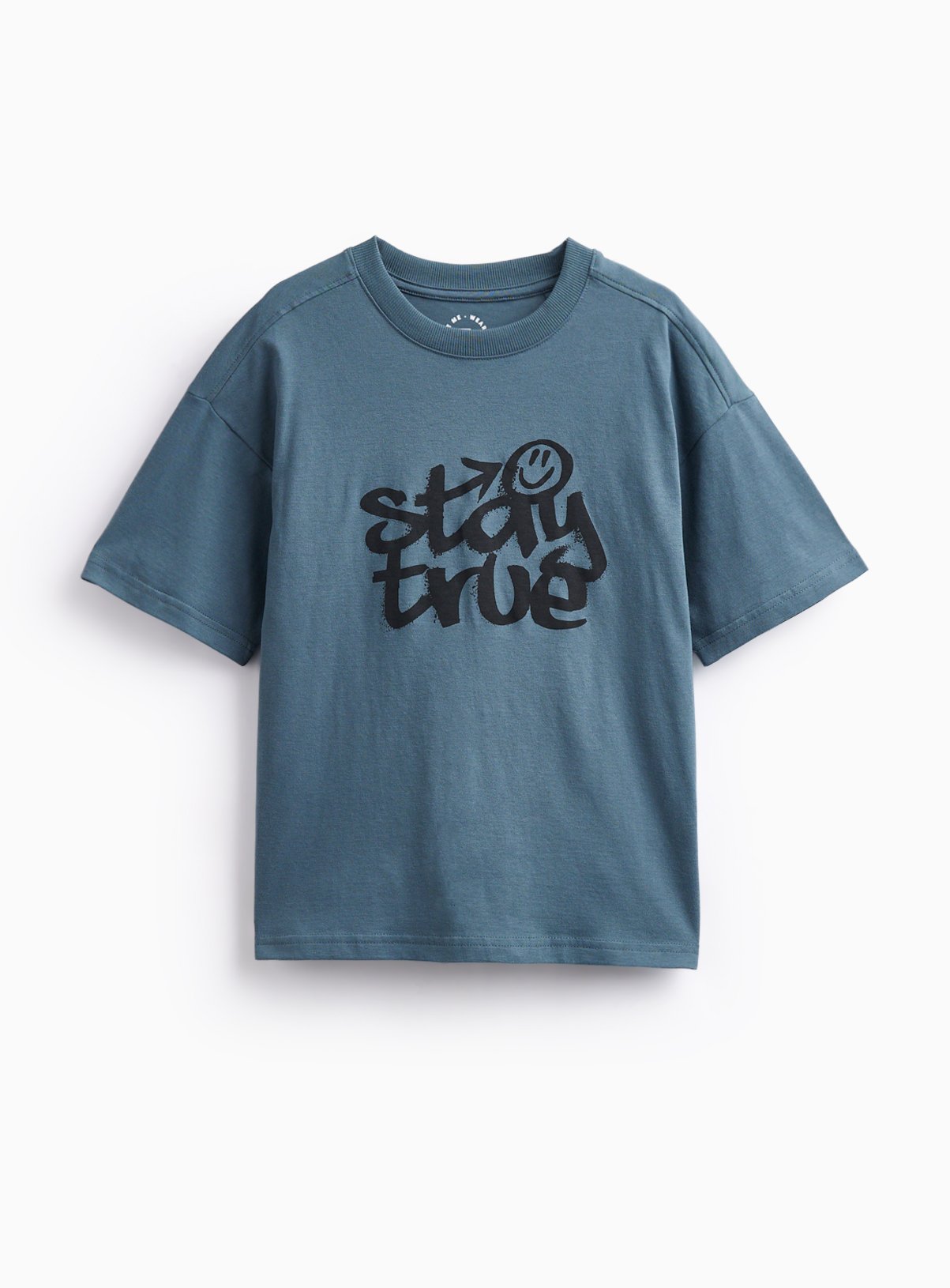 Teal Stay True Graphic Cotton T-Shirt 5 years