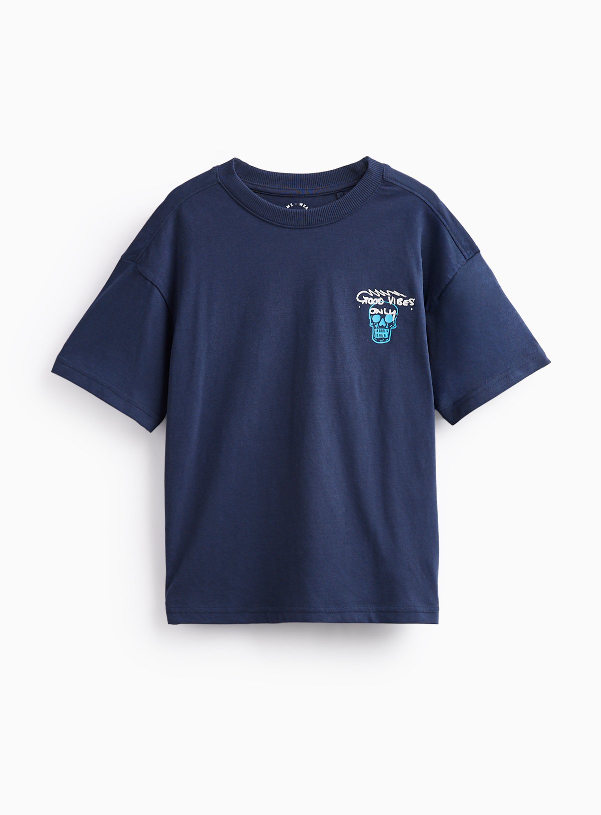 Blue Good Vibes Only Graphic T-Shirt 