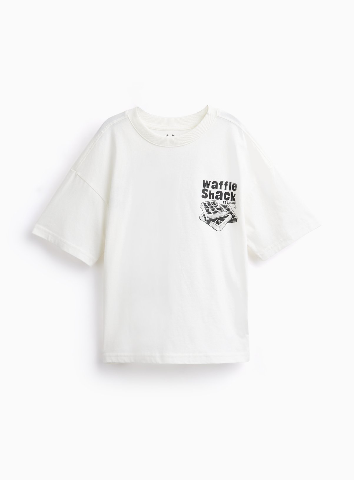 White Pure Cotton 'Waffle House' T-Shirt 