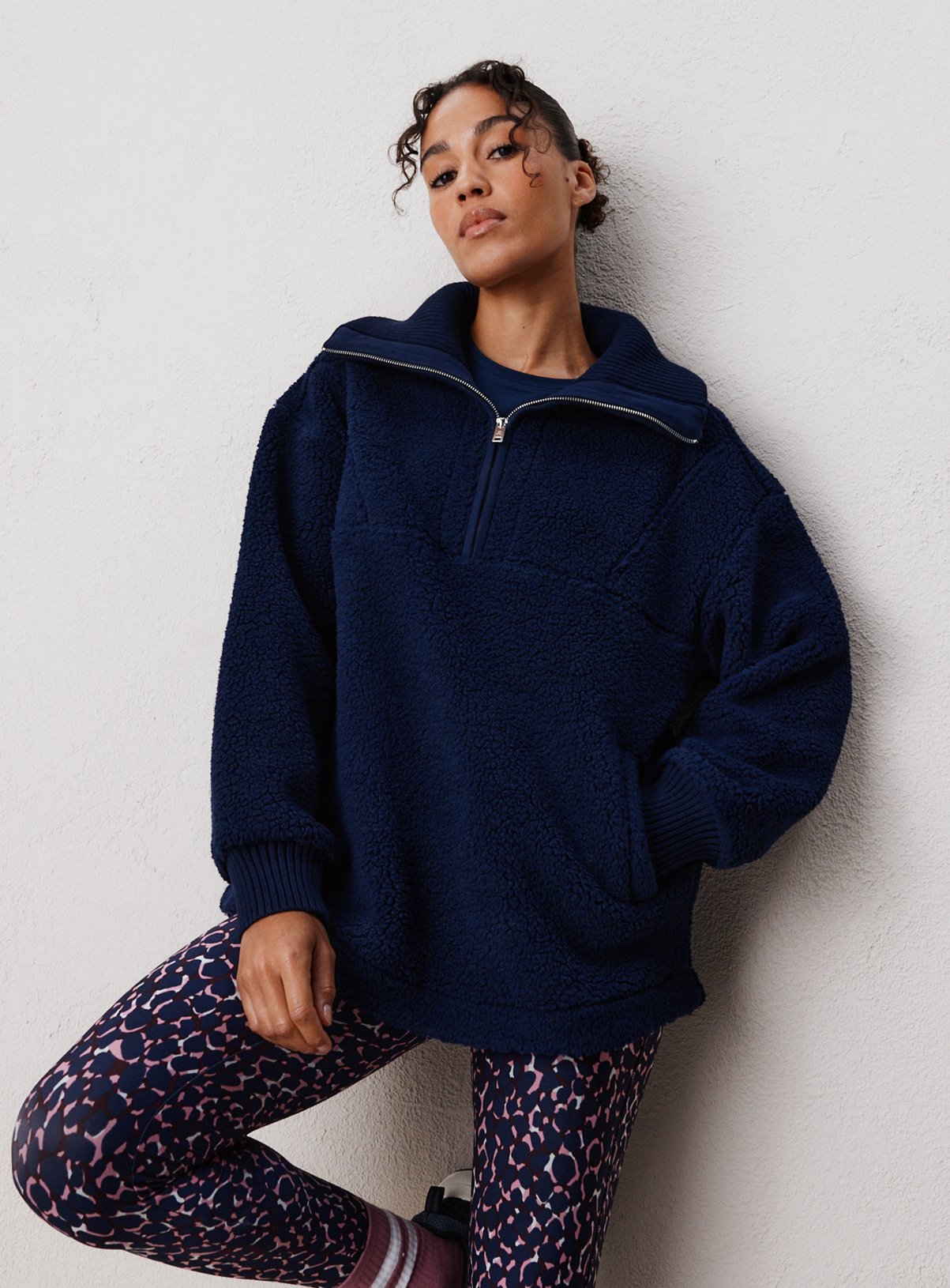 REAKTIV Borg Half Zip Sherpa Pullover Jacket 