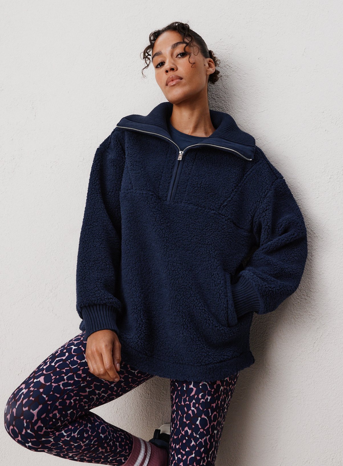 REAKTIV Borg Half Zip Sherpa Pullover Jacket 