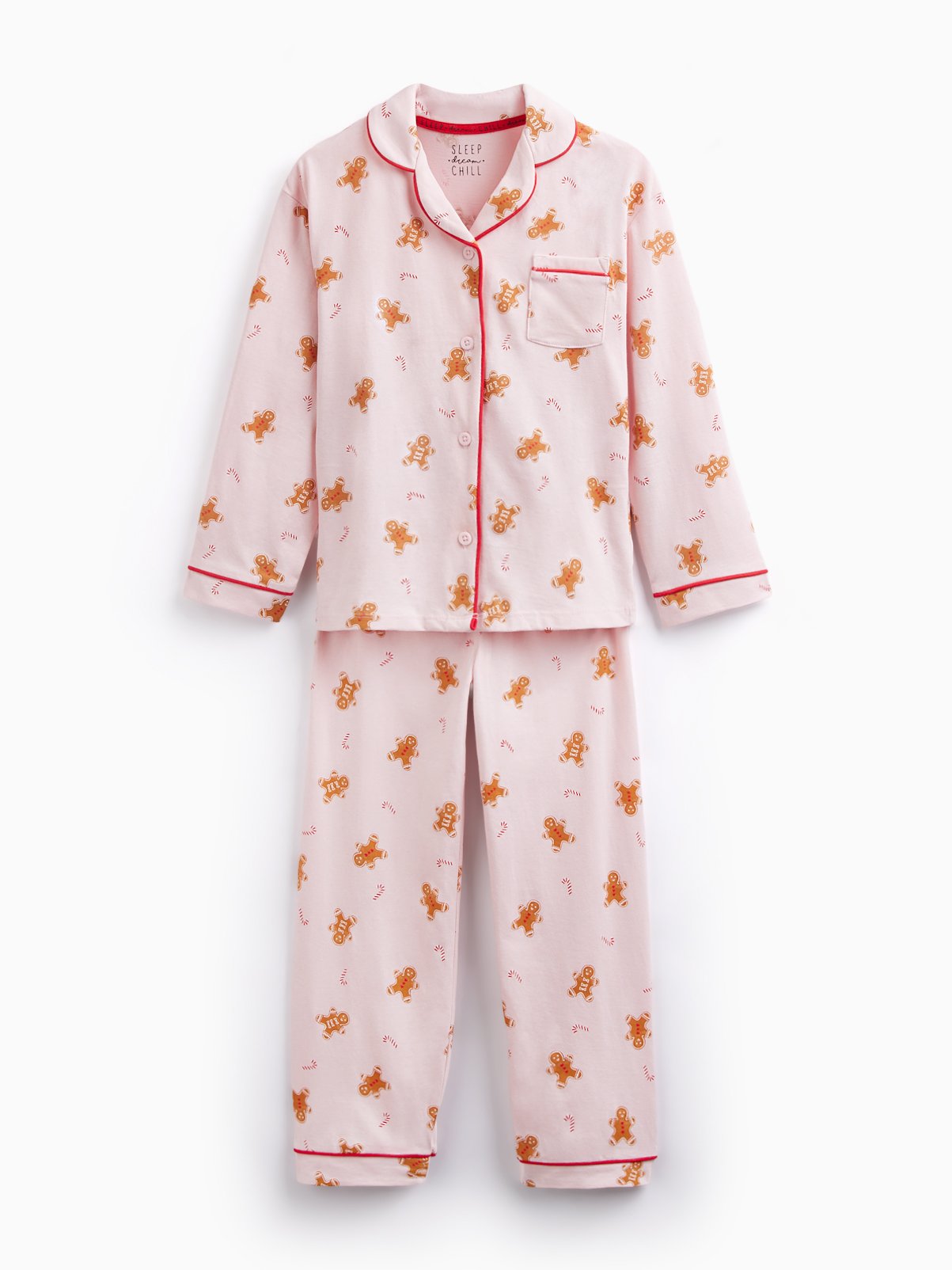 Gingerbread Man & Candy Cane Traditional Pyjama Set 