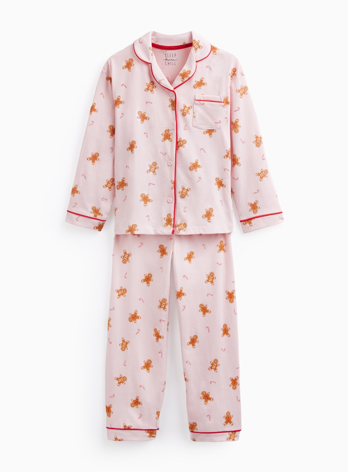 Gingerbread Man & Candy Cane Traditional Pyjama Set 