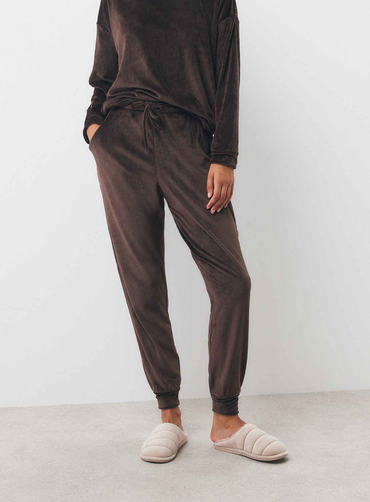 Velour-Style Pyjama Bottoms 